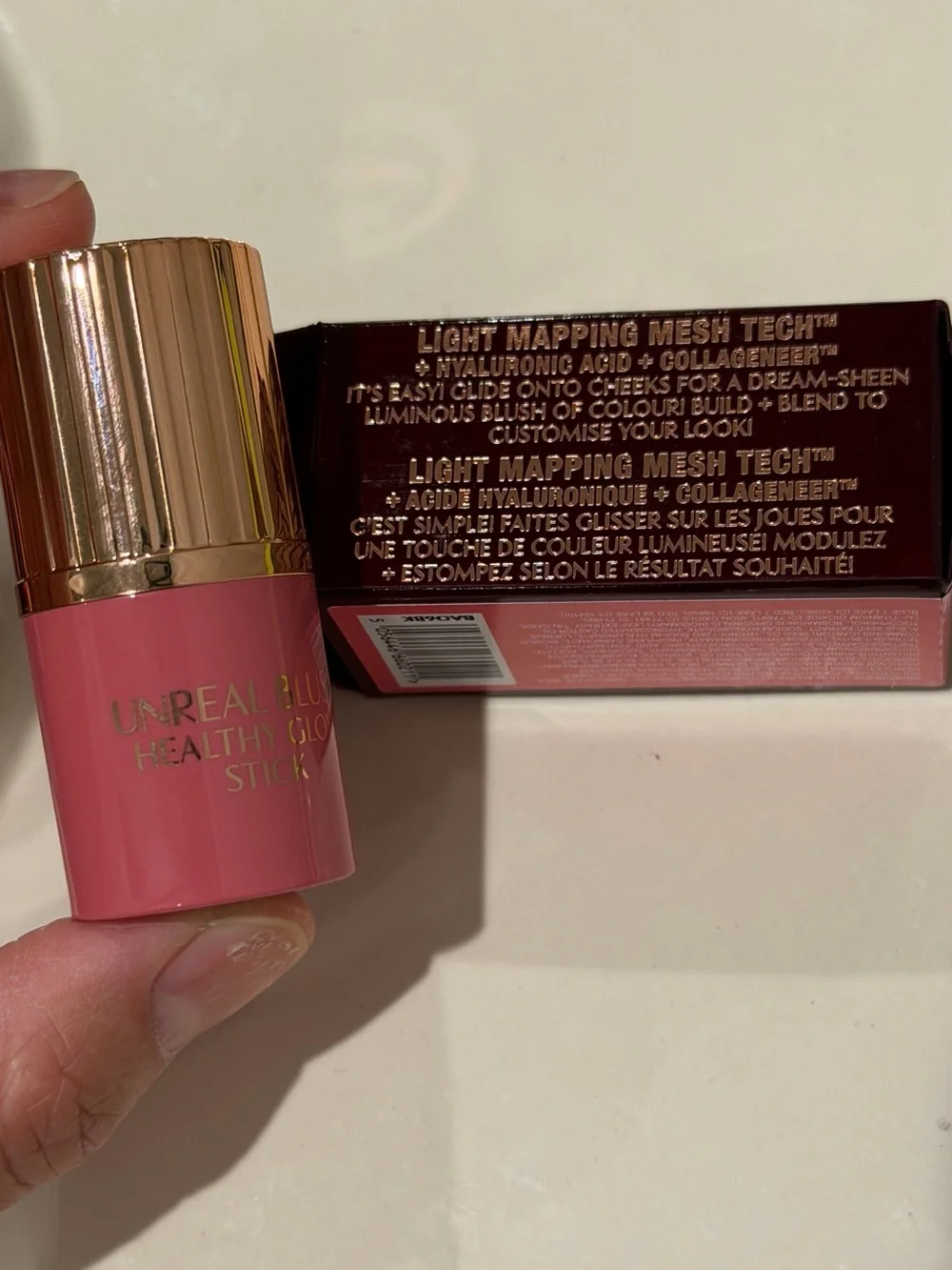 NEW Charlotte Tilbury Mini Unreal Lip + Cheek Glow Blush Stick with Hyaluroni